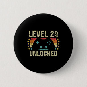 Vintage 24th Birthday Gift 24 Year Old Boy Girl Ga 6 Cm Round Badge