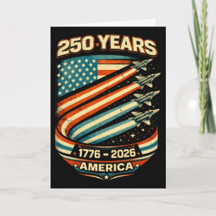 Vintage 250 Years 1776-2026 250th Birthday 4th Of  Card