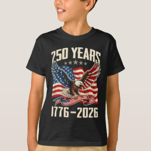 Vintage 250 Years American 1776 2026 250th Birthda T-Shirt