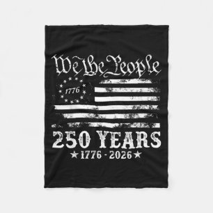 Vintage 250 Years American Flag 1776 2026 250th Fleece Blanket