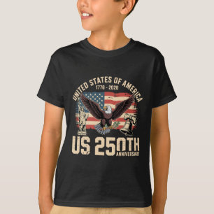 Vintage 250 Years American Flag 1776 2026 250th Us T-Shirt
