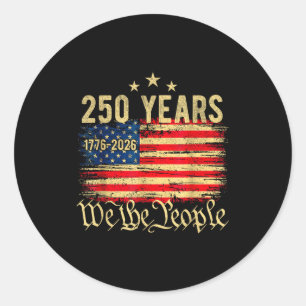 Vintage 250 years american flag 250th anniversary classic round sticker