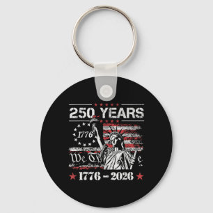 Vintage 250 Years American Flag 250th Birthday USA Key Ring