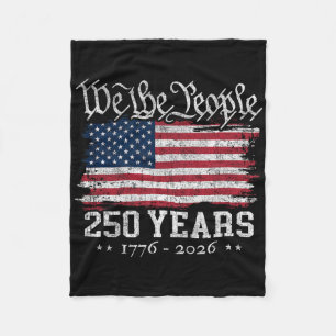 Vintage 250 Years Usa Flag 1776-2026 250th Birthda Fleece Blanket