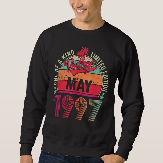 Vintage 25th Birthday Awesome Since May 1997 Sweatshirt (Front)