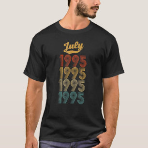 Vintage 27th Birthday July 1995 27 Years Old T-Shirt