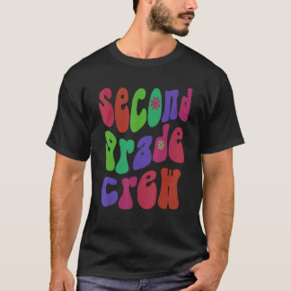 Vintage 2nd Grade Crew Teacher Hello Second Grader T-Shirt