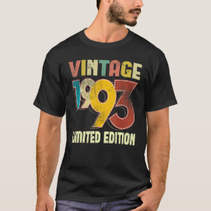 Vintage 30 Birthday Decorations Men 30th BDay 1993 T-Shirt