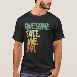 Vintage 30 Year Old Men Women Awesome Since June 1 T-Shirt