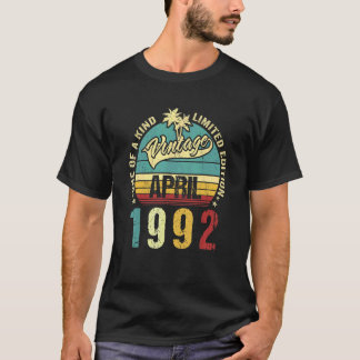 Vintage 30 Years Old April 1992 Decorations 30th B T-Shirt