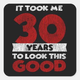 Vintage 30 Years Old Funny 30th Birthday Gift Square Sticker