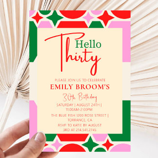 Vintage 30th Birthday Party Celebration Invitation
