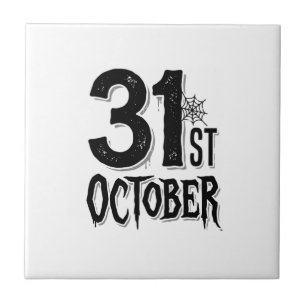 Vintage 31st October Halloween Typography Design_1 Tile