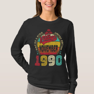 Vintage 32nd Birthday Awesome Since November 1990 T-Shirt