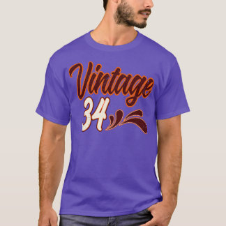 Vintage 34 Years Old Birthday T-Shirt