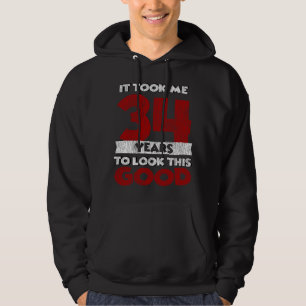 Vintage 34 Years Old Funny 34th Birthday Gift Hoodie