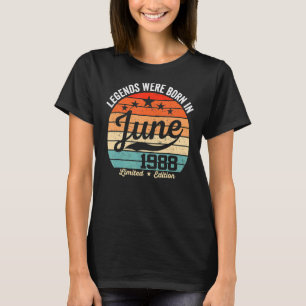 Vintage 34th Birthday Legends Were Born In June 19 T-Shirt