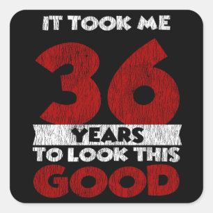 Vintage 36 Years Old Funny 36th Birthday Gift Square Sticker