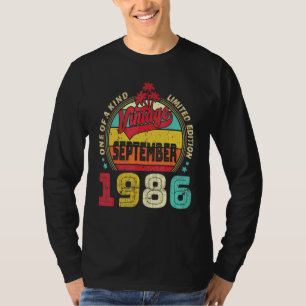 Vintage 36th Birthday Awesome Since September 1986 T-Shirt