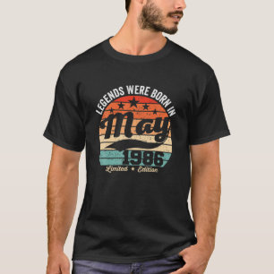 Vintage 36Th Birthday Legends Were Born In May 198 T-Shirt