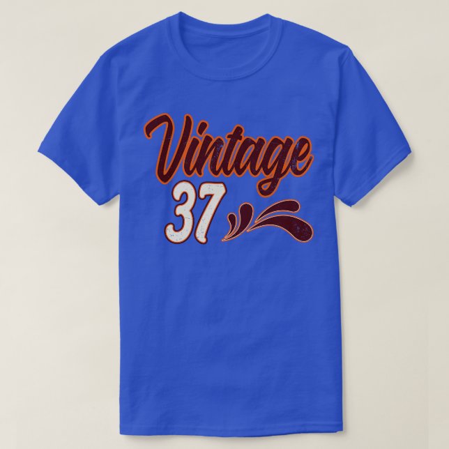 Vintage 37 Years Old Birthday T-Shirt (Design Front)