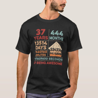Vintage 37Th Birthday 37 Years Old Being Awesome A T-Shirt