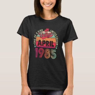 Vintage 37th Birthday Awesome Since April 1985 T-Shirt