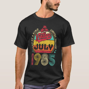 Vintage 37th Birthday Awesome Since July 1985 T-Shirt