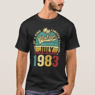 Vintage 39 Years Old July 1983 Decorations 39th Bi T-Shirt