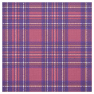 Vintage 3 warm pink/blue/purple/yellow/white plaid fabric