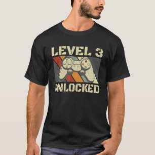 Vintage 3Rd Birthday - Video Gamer Level 3 Unlocke T-Shirt