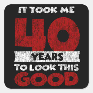 Vintage 40 Years Old Funny 40th Birthday Gift Square Sticker