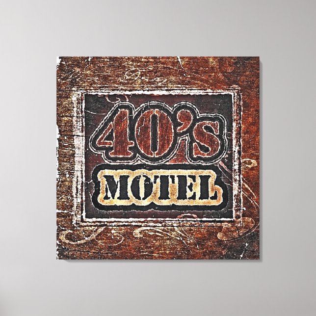 Vintage 40's Motel - Wrapped Canvas (Front)