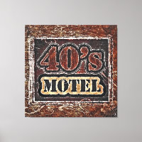 Vintage 40's Motel - Wrapped Canvas