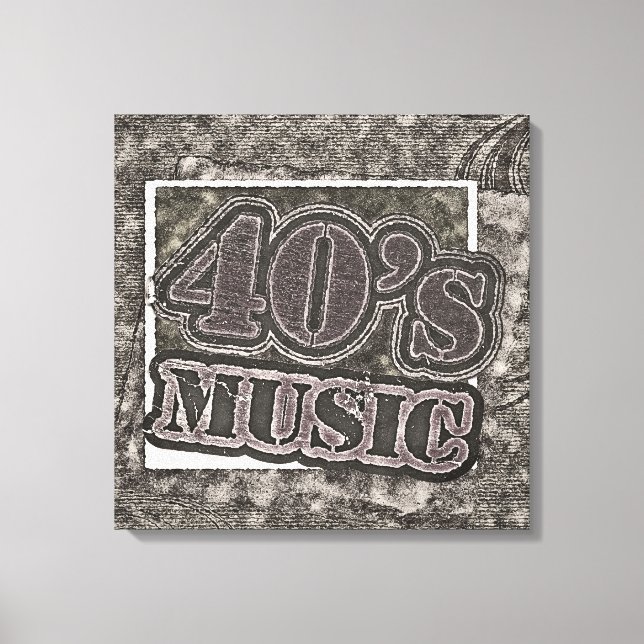 Vintage 40's Music - Wrapped Canvas (Front)