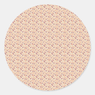 Vintage 40s Soft Peach & Taupe Utility Bloom Classic Round Sticker
