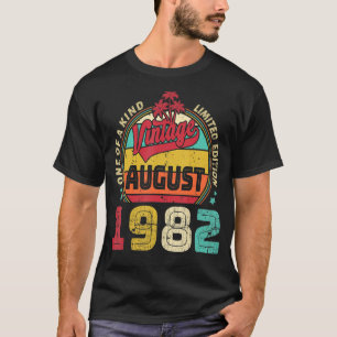 Vintage 40th Birthday Awesome Since August 1982 Ep T-Shirt