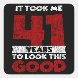Vintage 41 Years Old Funny 41st Birthday Gift Square Sticker