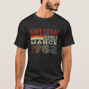 Vintage 41st Birthday Awesome Since March 1982 Epi T-Shirt