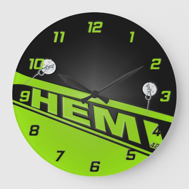 Vintage 426 Hemi Design Clock green (Front)
