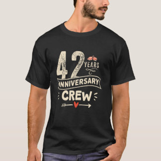 Vintage 42 years marriage anniversary Crew couple T-Shirt