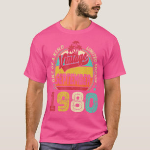 Vintage 42nd Birthday Awesome Since September 1980 T-Shirt