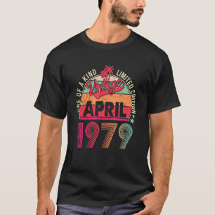 Vintage 43rd Birthday Awesome Since April 1979 T-Shirt