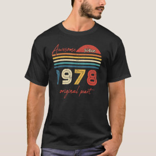 Vintage 44 Birthday Awesome Since 1978 Original P T-Shirt
