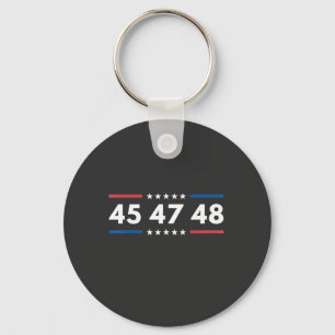 Vintage 45 47 48 Trump 2024 USA Flag President   Key Ring
