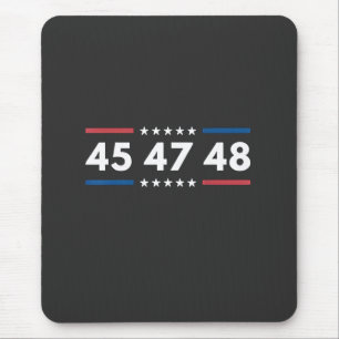 Vintage 45 47 48 Trump 2024 USA Flag President   Mouse Pad
