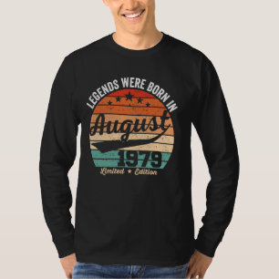 Vintage 45th Birthday Legends Were Born In August T-Shirt