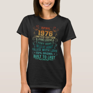 Vintage 46 Years Old April 1976 46th Birthday T-Shirt