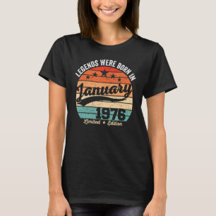 Vintage 47th Birthday Legends Were Born In January T-Shirt