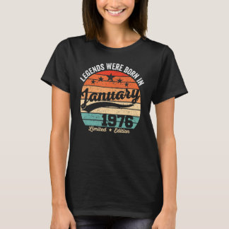Vintage 47th Birthday Legends Were Born In January T-Shirt